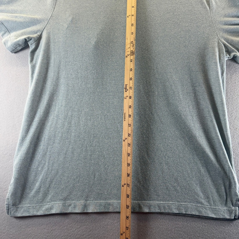 Goodfellow & Co Mens XL Blue Heather Cotton Linen Blend Short Sleeve Polo Shirt - Picture 6 of 8